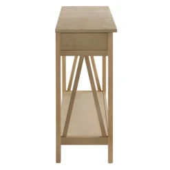 Kirkland's Home Console Tables-Charleston Rustic Gray Console Table With Shelf