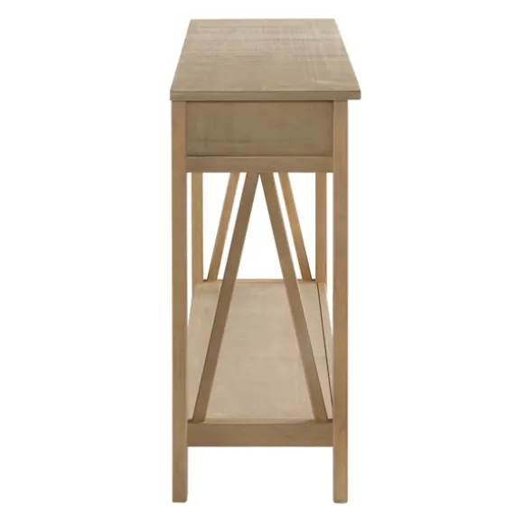 Kirkland's Home Console Tables-Charleston Rustic Gray Console Table With Shelf