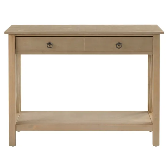 Kirkland's Home Console Tables-Charleston Rustic Gray Console Table With Shelf