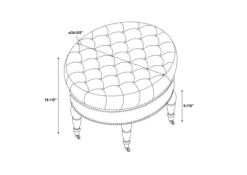 Kirkland's Home Benches & Ottomans-Charlotte Tufted Round Charcoal Ottoman