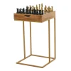 Kirkland's Home Accent & End Tables-Chess Top Wood C-Frame Accent Table