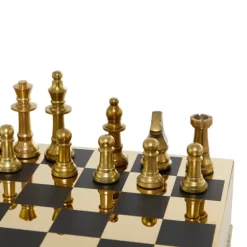 Kirkland's Home Accent & End Tables-Chess Top Wood C-Frame Accent Table