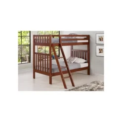 Kirkland's Home Beds & Headboards-Chestnut Pine Wood Detachable Twin Bunk Bed