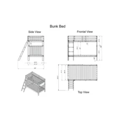Kirkland's Home Beds & Headboards-Chestnut Pine Wood Detachable Twin Bunk Bed