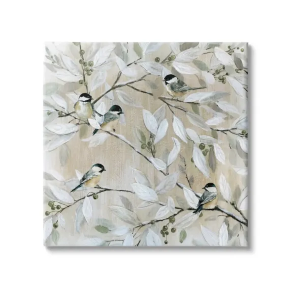 Kirkland's Home Canvas Art-Chickadee Birds On Branch Canvas Art Print, 24X24