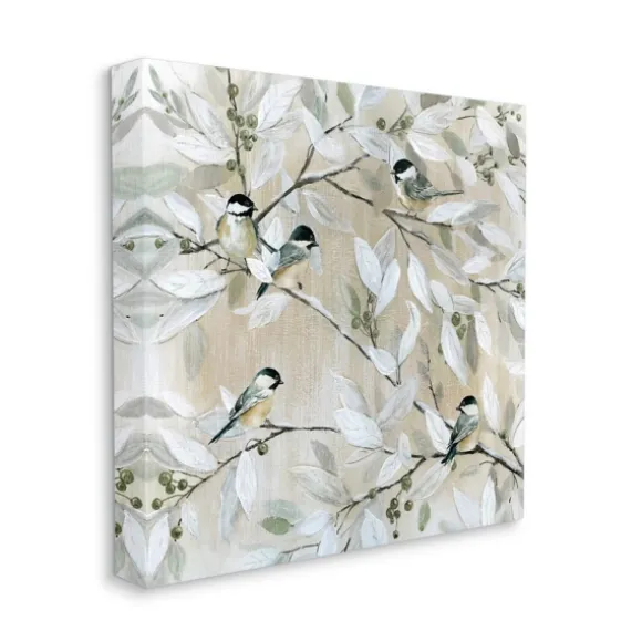 Kirkland's Home Canvas Art-Chickadee Birds On Branch Canvas Art Print, 24X24