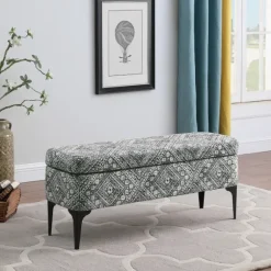 Kirkland's Home Benches & Ottomans-Chinle Velvet Storage Bench