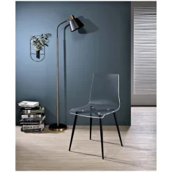 Kirkland's Home Dining Chairs-Clear And Black Modern Dining Chairs, Set Of 2