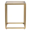 Kirkland's Home Accent & End Tables-Clear Glass Top Metal Base Accent Table