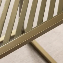 Kirkland's Home Accent & End Tables-Clear Glass Top Metal Base Accent Table