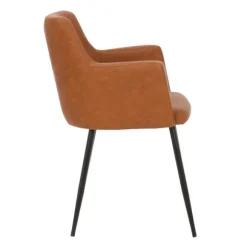 Kirkland's Home Dining Chairs-Cognac Vegan Leather Dining Chairs, Set Of 2