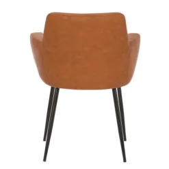 Kirkland's Home Dining Chairs-Cognac Vegan Leather Dining Chairs, Set Of 2