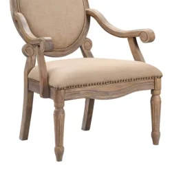 Kirkland's Home Accent Chairs-Coley Beige Linen Armchair