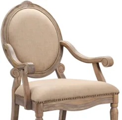 Kirkland's Home Accent Chairs-Coley Beige Linen Armchair