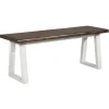 Kirkland's Home Benches & Ottomans-Collins And White Two-Tone Wood Bench