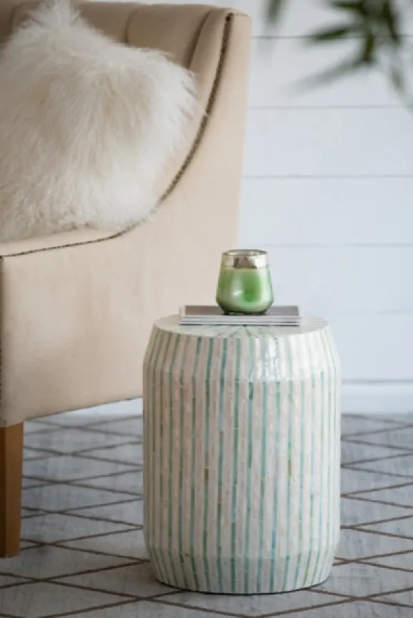 Kirkland's Home Accent & End Tables-Color Capiz Shell Accent Table