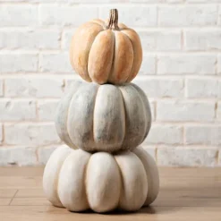 Kirkland's Home Statues & Figurines-Colored Three Stacked Pumpkins Statue