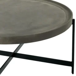 Kirkland's Home Coffee Tables-Concrete Round Tray Top Coffee Table