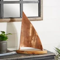Kirkland's Home Statues & Figurines-Copper Mango Wood Sailboat