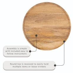 Kirkland's Home Accent & End Tables-Copper Plated Accent Table With Mango Wood Top