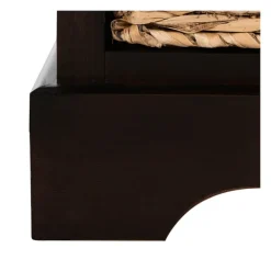 Kirkland's Home Accent & End Tables-Cora Accent Table With Woven Storage Baskets