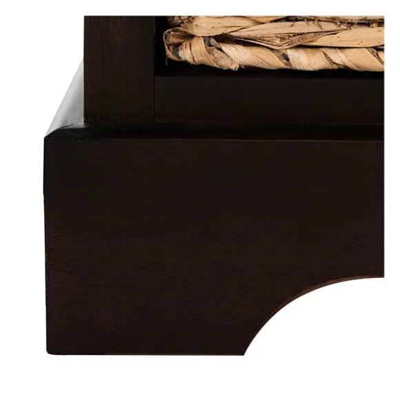 Kirkland's Home Accent & End Tables-Cora Accent Table With Woven Storage Baskets