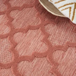 Kirkland's Home Outdoor Rugs-Coral Trellis Indoor/Outdoor Area Rug, 6X9