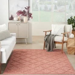 Kirkland's Home Outdoor Rugs-Coral Trellis Indoor/Outdoor Area Rug, 6X9