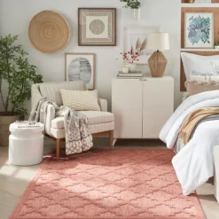 Kirkland's Home Outdoor Rugs-Coral Trellis Indoor/Outdoor Area Rug, 6X9