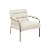 Kirkland's Home Accent Chairs-Cream And Gold Channeled Accent Chair
