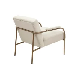 Kirkland's Home Accent Chairs-Cream And Gold Channeled Accent Chair