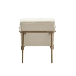 Kirkland's Home Accent Chairs-Cream And Gold Channeled Accent Chair