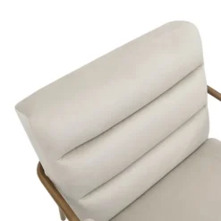 Kirkland's Home Accent Chairs-Cream And Gold Channeled Accent Chair