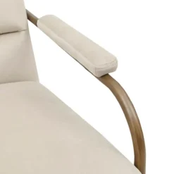 Kirkland's Home Accent Chairs-Cream And Gold Channeled Accent Chair