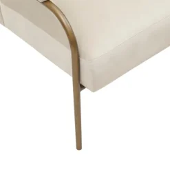 Kirkland's Home Accent Chairs-Cream And Gold Channeled Accent Chair