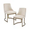 Kirkland's Home Dining Chairs-Cream And Gold Modern Dining Chairs, Set Of 2
