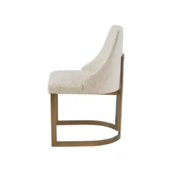 Kirkland's Home Dining Chairs-Cream And Gold Modern Dining Chairs, Set Of 2