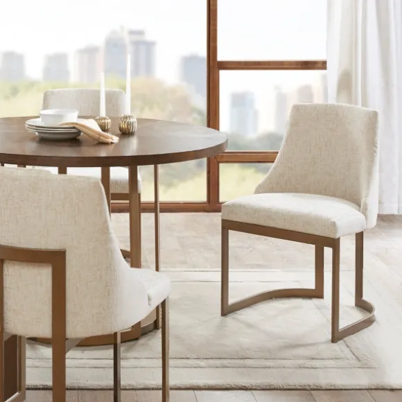 Kirkland's Home Dining Chairs-Cream And Gold Modern Dining Chairs, Set Of 2