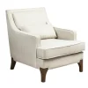 Kirkland's Home Accent Chairs-Cream And White Contrast Welting Accent Chair