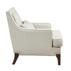 Kirkland's Home Accent Chairs-Cream And White Contrast Welting Accent Chair