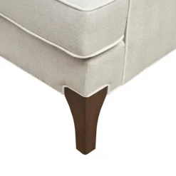 Kirkland's Home Accent Chairs-Cream And White Contrast Welting Accent Chair