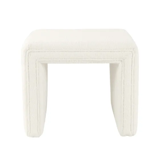 Kirkland's Home Benches & Ottomans-Cream Boucle Arch Ottoman
