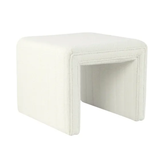 Kirkland's Home Benches & Ottomans-Cream Boucle Arch Ottoman