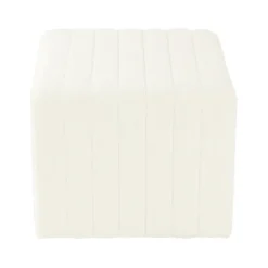 Kirkland's Home Benches & Ottomans-Cream Boucle Arch Ottoman