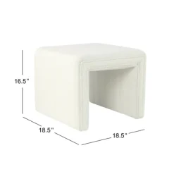 Kirkland's Home Benches & Ottomans-Cream Boucle Arch Ottoman