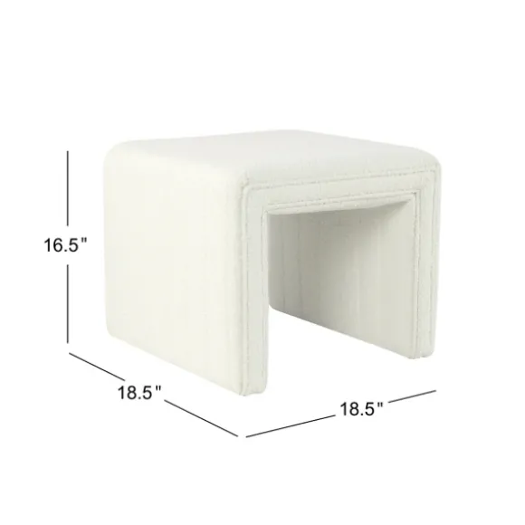 Kirkland's Home Benches & Ottomans-Cream Boucle Arch Ottoman