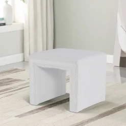 Kirkland's Home Benches & Ottomans-Cream Boucle Arch Ottoman