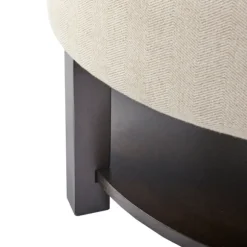 Kirkland's Home Benches & Ottomans-Cream Button Tufted Storage Ottoman