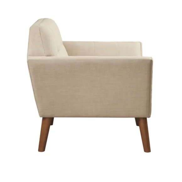 Kirkland's Home Accent Chairs-Cream Button Tufted Upholstered Accent Chair
