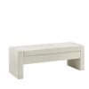 Kirkland's Home Benches & Ottomans-Cream Button Tufted Upholstered Storage Bench